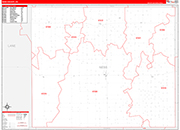 Ness County Wall Map Red Line Style