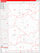 Newaygo County Wall Map Red Line Style