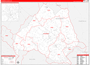 Newberry County Wall Map Red Line Style