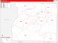 Newton County Wall Map Red Line Style