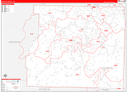 Newton County Wall Map Red Line Style