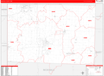 Newton County Wall Map Red Line Style