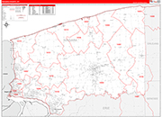Niagara Wall Map Red Line Style