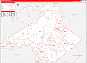 Nicholas County Wall Map Red Line Style