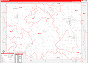 Noble Wall Map Red Line Style
