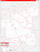 Noble County Wall Map Red Line Style