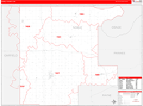 Noble County Wall Map Red Line Style