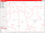 Nobles County Wall Map Red Line Style