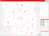 Nodaway County Wall Map Red Line Style