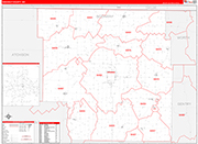 Nodaway County Wall Map Red Line Style