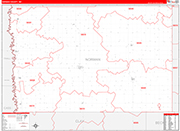 Norman County Wall Map Red Line Style