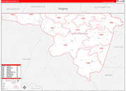 Northampton County Wall Map Red Line Style