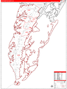 Northampton County Wall Map Red Line Style