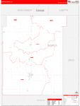 Nowata County Wall Map Red Line Style