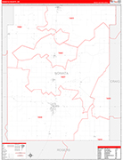 Nowata County Wall Map Red Line Style
