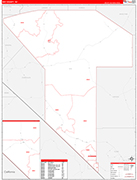 Nye County Wall Map Red Line Style