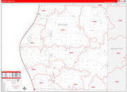 Oceana County Wall Map Red Line Style