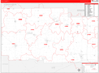 Ogle County Wall Map Red Line Style