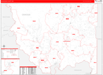 Okanogan County Wall Map Red Line Style