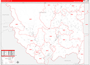 Okanogan Wall Map Red Line Style
