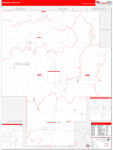 Okmulgee County Wall Map Red Line Style