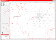 Oktibbeha County Wall Map Red Line Style