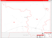 Oldham County Wall Map Red Line Style
