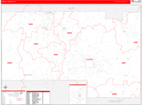 Oneida County Wall Map Red Line Style