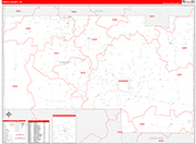Oneida County Wall Map Red Line Style