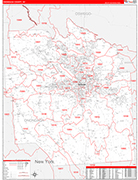 Onondaga Wall Map Red Line Style