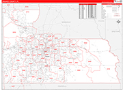 Orange County Wall Map Red Line Style