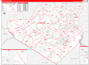 Orange Wall Map Red Line Style