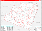 Orange County Wall Map Red Line Style