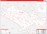 Orangeburg County Wall Map Red Line Style