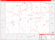 Orleans Wall Map Red Line Style