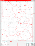 Osage County Wall Map Red Line Style