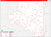 Osage County Wall Map Red Line Style
