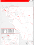 Osceola County Wall Map Red Line Style