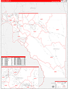 Osceola County Wall Map Red Line Style