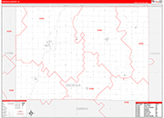 Osceola County Wall Map Red Line Style