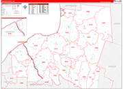 Oswego Wall Map Red Line Style