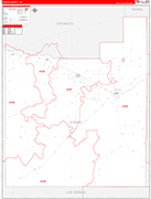 Otero County Wall Map Red Line Style