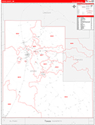 Otero County Wall Map Red Line Style