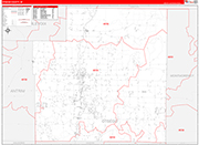 Otsego County Wall Map Red Line Style