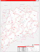 Otsego Wall Map Red Line Style