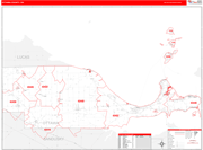Ottawa County Wall Map Red Line Style