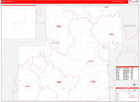 Owen County Wall Map Red Line Style