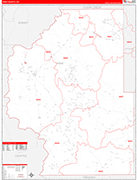Park Wall Map Red Line Style