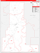Park County Wall Map Red Line Style
