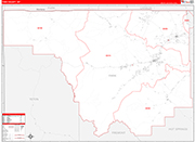 Park County Wall Map Red Line Style